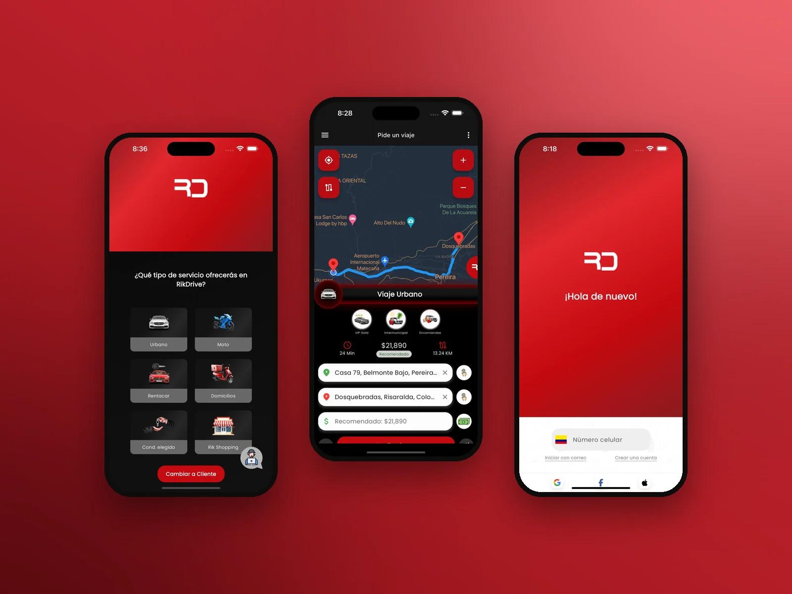 Screens of RikDrive App